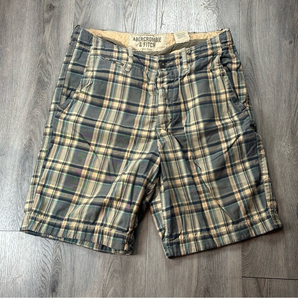 Abercrombie & Fitch Other - Abercrombie & Fitch Shorts Mens 32 Plaid Multicolor Cotton Casual Chino